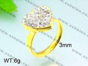  Stainless Steel Stone&Crystal Ring - KR29667-Z