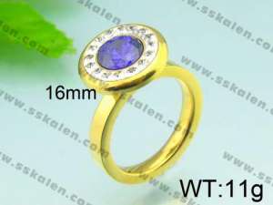  Stainless Steel Stone&Crystal Ring - KR29750-K