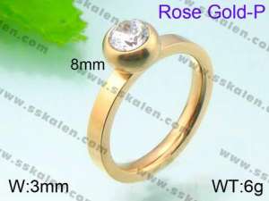 Stainless Steel Stone&Crystal Ring - KR29954-K