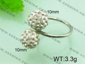 Stainless Steel Stone&Crystal Ring - KR30905-Z