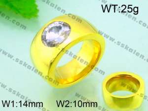 Stainless Steel Stone&Crystal Ring - KR30950-K