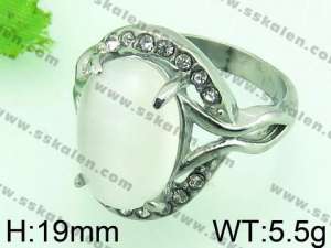  Stainless Steel Stone&Crystal Ring - KR31507-L