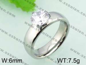  Stainless Steel Stone&Crystal Ring - KR31960-K