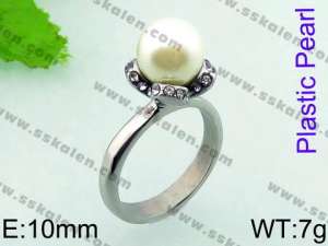 Stainless Steel Stone&Crystal Ring - KR32167-L