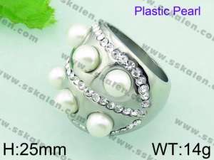  Stainless Steel Stone&Crystal Ring - KR32767-L