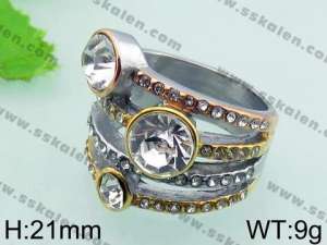  Stainless Steel Stone&Crystal Ring - KR32768-L