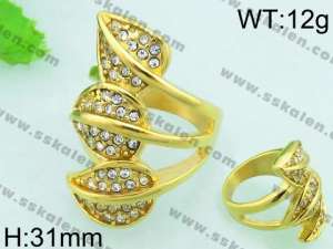  Stainless Steel Stone&Crystal Ring - KR32781-L