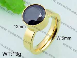  Stainless Steel Stone&Crystal Ring - KR32913-K