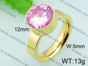  Stainless Steel Stone&Crystal Ring - KR32916-K