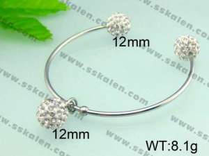Stainless Steel Stone Bangle   - KB48212-Z
