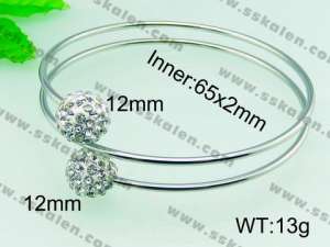 Stainless Steel Stone Bangle  - KB54690-Z
