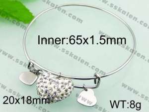  Stainless Steel Stone Bangle  - KB55966-Z