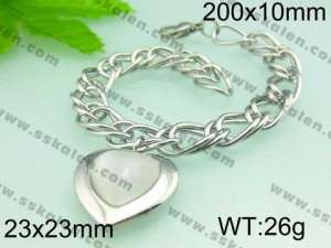 Stainless Steel Stone Bracelet  - KB49019-Z