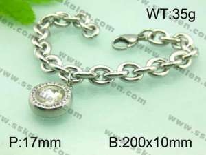 Stainless Steel Stone Bracelet  - KB52543-Z