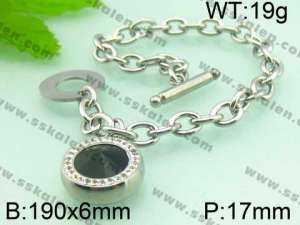 Stainless Steel Stone Bracelet  - KB52555-Z