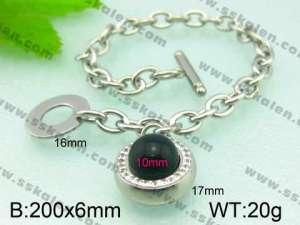 Stainless Steel Stone Bracelet  - KB52645-Z