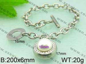 Stainless Steel Stone Bracelet  - KB52646-Z