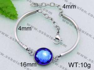 Stainless Steel Stone Bracelet  - KB55167-Z