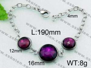 Stainless Steel Stone Bracelet  - KB55172-Z