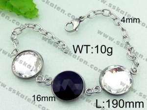 Stainless Steel Stone Bracelet  - KB55183-Z