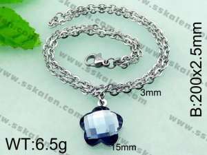 Stainless Steel Stone Bracelet  - KB56187-Z