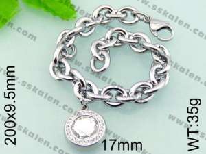 Stainless Steel Stone Bracelet  - KB56268-Z