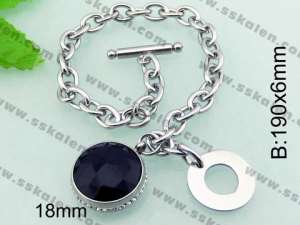Stainless Steel Stone Bracelet  - KB56288-Z
