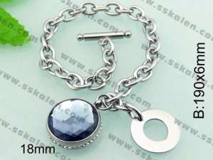 Stainless Steel Stone Bracelet  - KB56292-Z