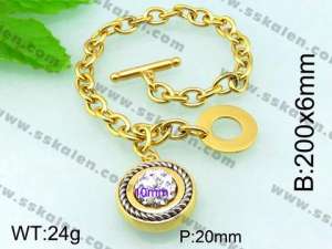 Stainless Steel Stone Bracelet  - KB56873-Z