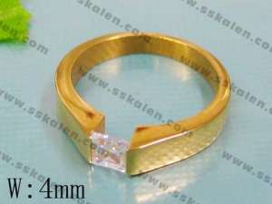 Stainless Steel Gold-Plating Ring - KR11215
