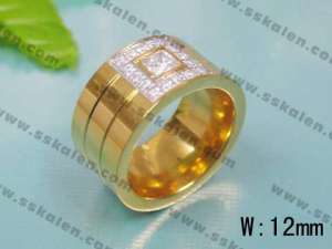 Stainless Steel Gold-Plating Ring - KR11532-K