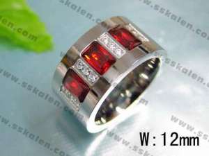 Stainless Steel Stone Ring - KR12065-K