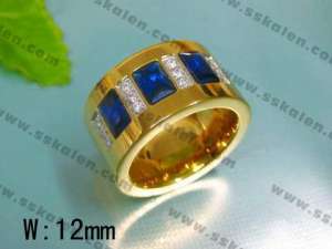Stainless Steel Gold-Plating Ring - KR12186-K