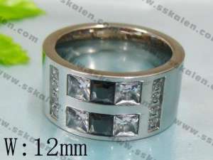 Stainless Steel Stone Ring - KR13324-K