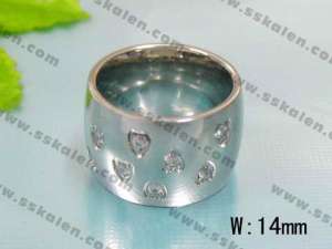Stainless Steel Stone Ring - KR13807-K