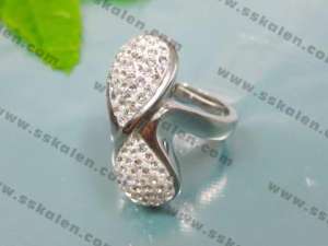 Stainless Steel Stone Ring - KR8735-K