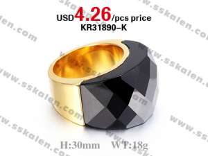 Newest Fashion Gold Plating Ring With Crystal - KR31890-K