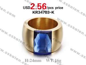 Latest Modern Simple Stone Ring - KR34703-K