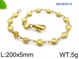 Stainless Steel Gold-plating Bracelet - KB100707-Z