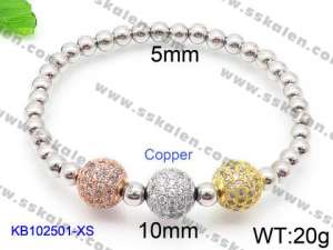 Stainless Steel with Copper Bracelet - KB102501-XS