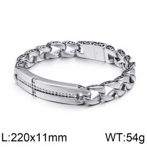 Stainless Steel Stone Bracelet - KB102755-BD
