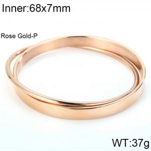 Stainless Steel Rose Gold-plating Bangle - KB103125-K