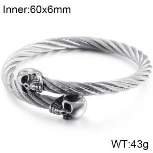 Stainless Steel Wire Bangle - KB104638-BD