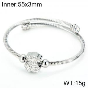 Stainless Steel Wire Bangle - KB105610-K