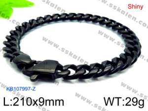Stainless Steel Black-plating Bracelet - KB107997-Z