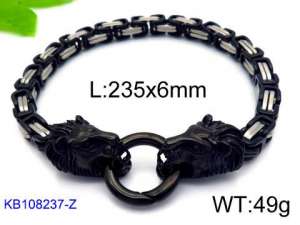 Stainless Steel Black-plating Bracelet - KB108237-Z