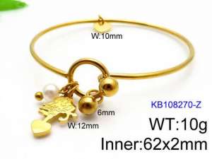 Stainless Steel Gold-plating Bangle - KB108270-Z