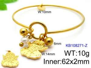 Stainless Steel Gold-plating Bangle - KB108271-Z