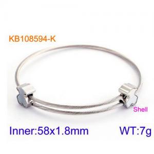 Stainless Steel Wire Bangle - KB108594-K
