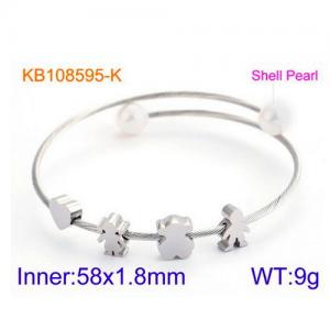 Stainless Steel Wire Bangle - KB108595-K